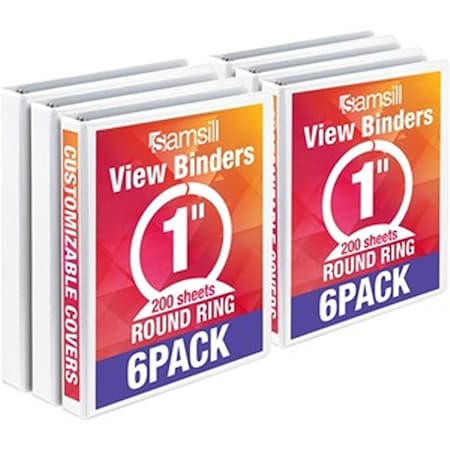 Samsill 1 in. View Value Binder, 6PK SAMI08537